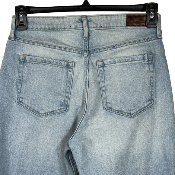 Hollister JRS SZ 9R W29 L27 Mom Jeans Ultra High-Rise Zip-Fly Frayed Hems Blue - Picture 5 of 10
